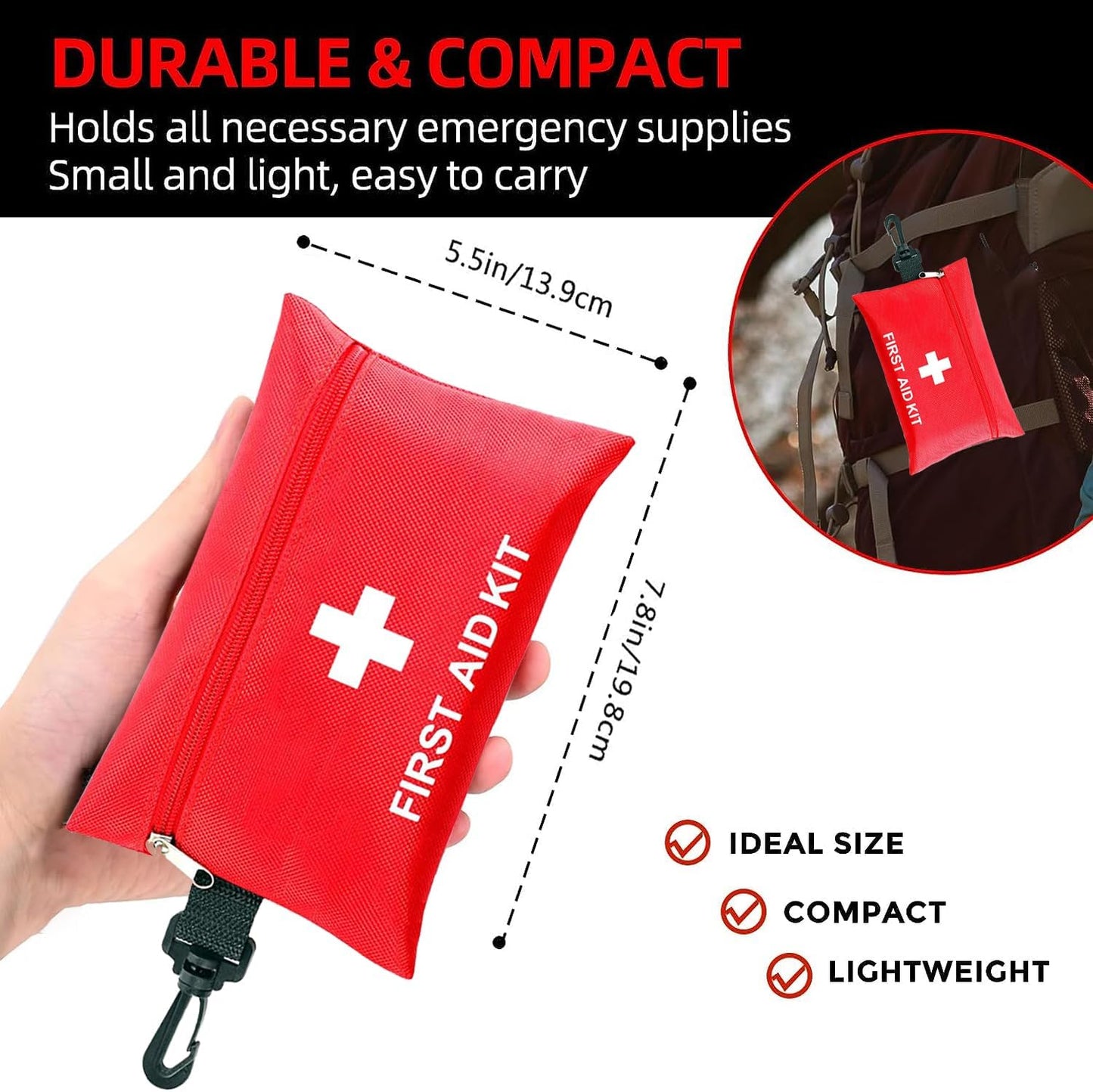 Small First Aid Kit -98 Piece First Aid Kit, Small Travel First Aid Kit