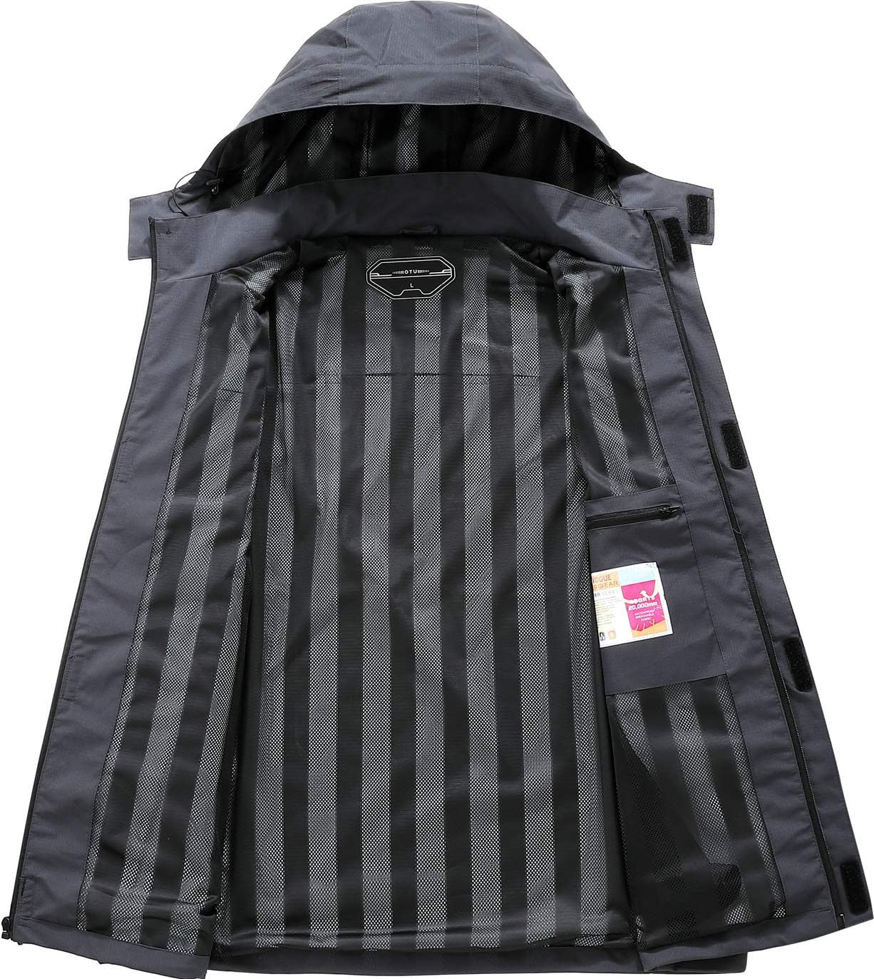Men'S Lightweight Waterproof Hooded Rain Jacket Outdoor Raincoat Shell Jacket for Hiking Travel