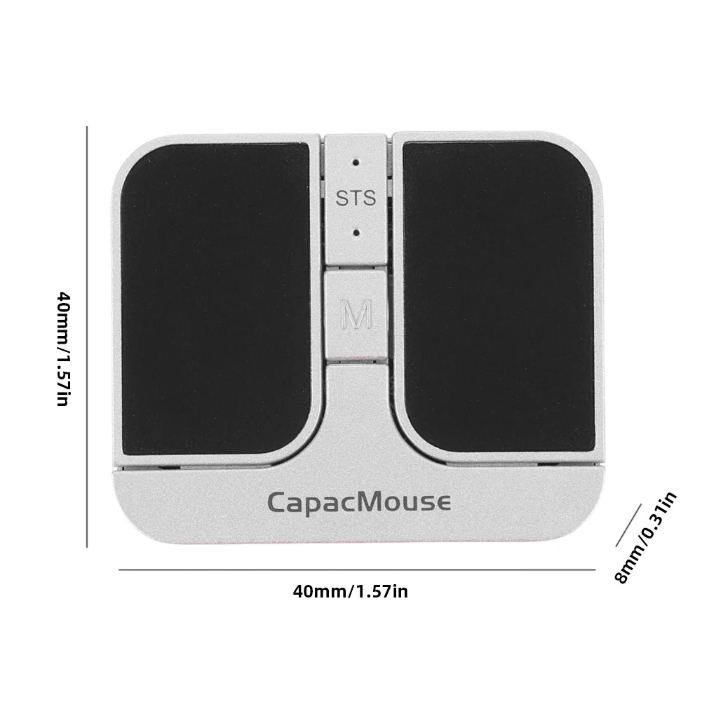 Capacitive Mouse Folding Keyboard Set Wireless Keyboard with USB Receiver Foldable BT Keyboard for PC Laptop Notebook Desktop