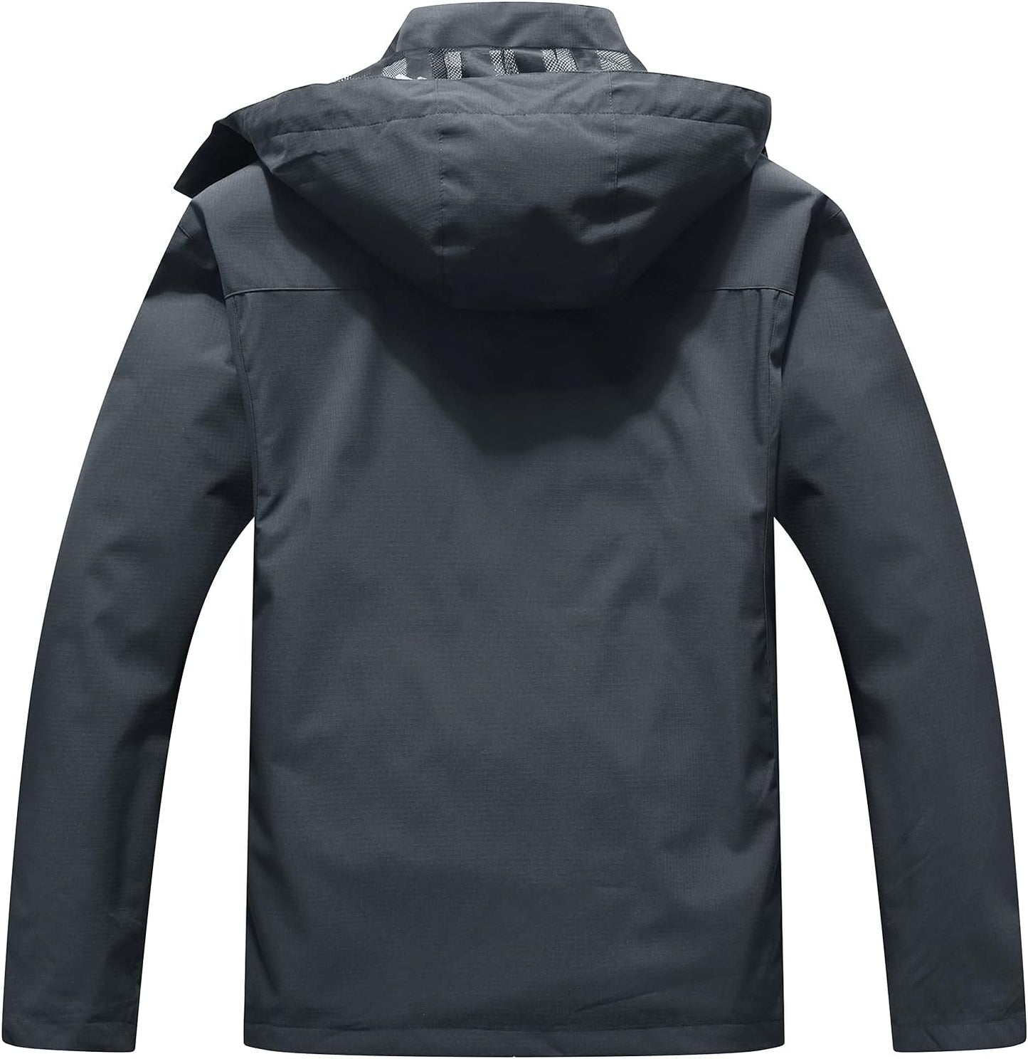 Men'S Lightweight Waterproof Hooded Rain Jacket Outdoor Raincoat Shell Jacket for Hiking Travel