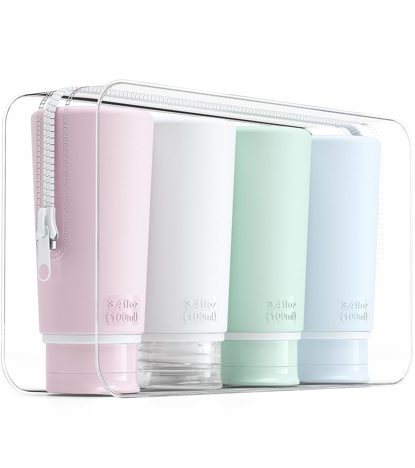 Travel Bottles for Toiletries Tsa Approved Travel Size Containers BPA Free Leak Proof Travel Tubes Refillable Liquid Travel Accessories for Cosmetic Shampoo and Lotion Soap for Travel, 4Pcs