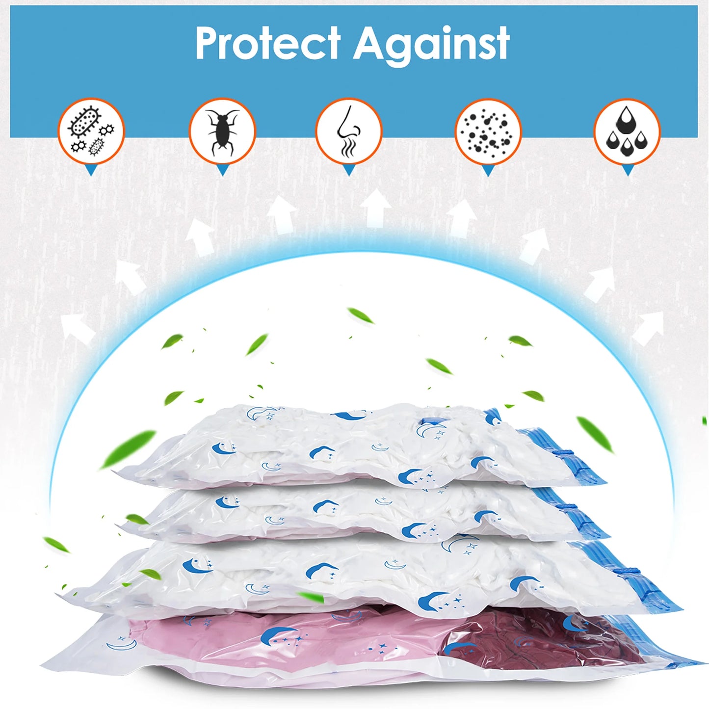 Vacuum Storage Bags, 20 Combo Vacuum Cleaners Seal Bags with Electric Pump , Reusable Vacuum Compression Space Saving Bag for Travel Moving Blanket Duvets Pillows Quilt