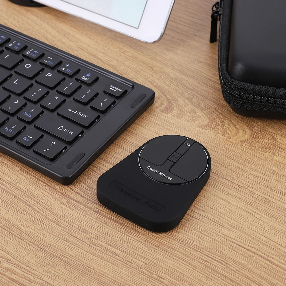 Capacitive Mouse Folding Keyboard Set Wireless Keyboard with USB Receiver Foldable BT Keyboard for PC Laptop Notebook Desktop