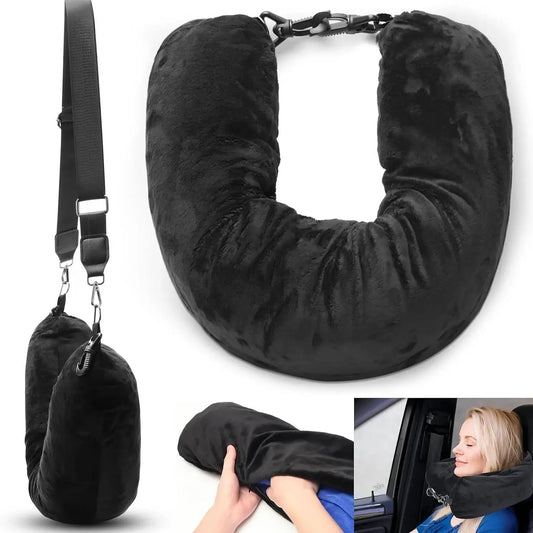 Travel Pillow Can Store Fillable Clothes Outdoor Pillow Comfortable Portable Travel Storage Bag Cervical Pillow Airplane Neck P